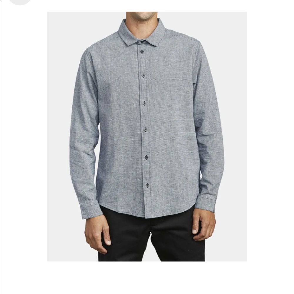 RVCA crushed check slim fit dress shirt